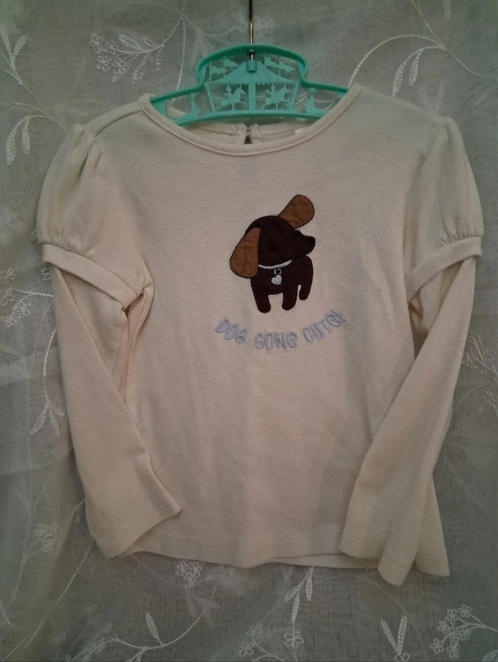 Gymboree 2011 Girls Best Friend Line,Brown Puppy Applique/ White Shirt Sz 3t